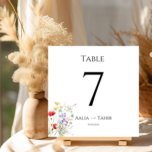 Summer Table Number Template
