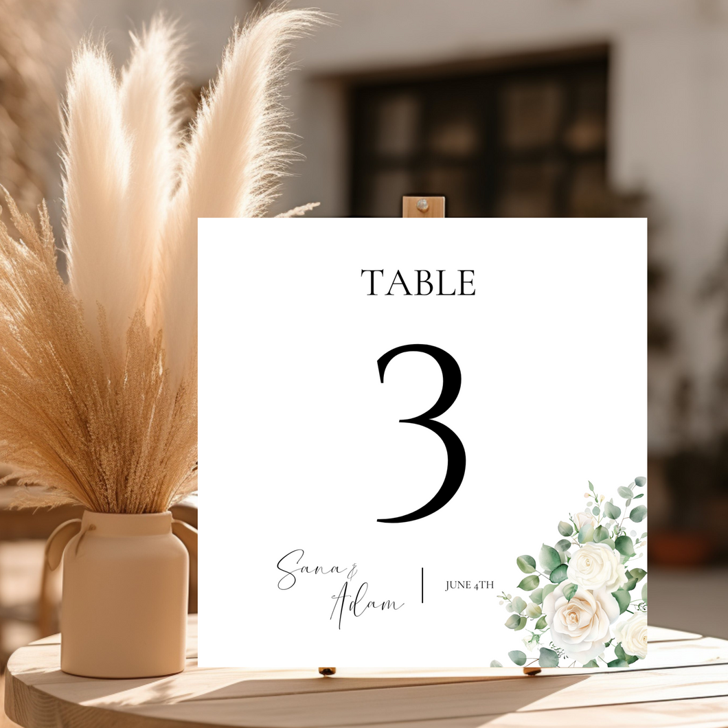 Winter Table Number Template