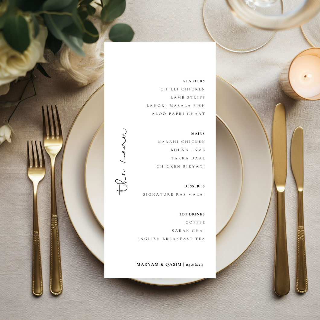 Minimal Menu Template