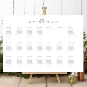 Minimal Seating Chart Template