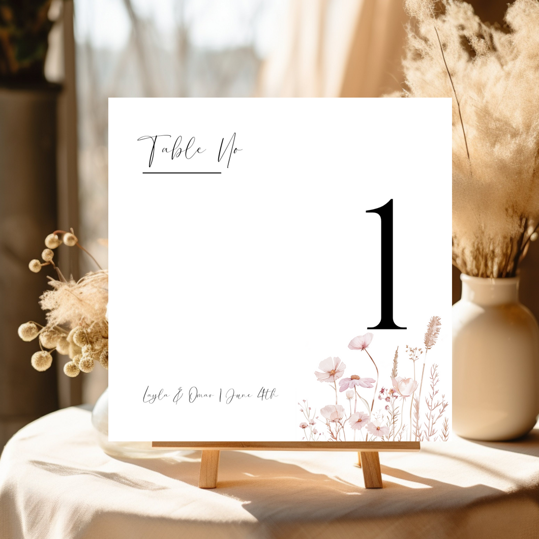 Spring Table Number Template