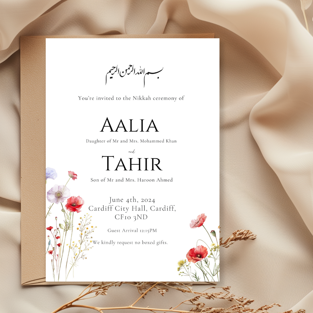 Summer Wedding Invite Template